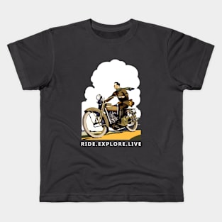 Ride Explore Live - Motorcycle T-Shirt Kids T-Shirt